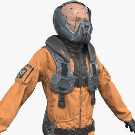 3D Sci-fi Cyber Pilot PBR model